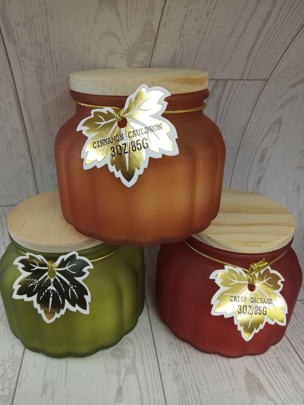 Glass Pumpkin Jar Candle - Amber, Green, Red